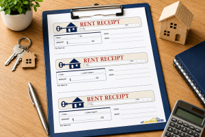 Image of rent receipt template. Landlords use rent receipt templates to provide tenants with proof of payment.